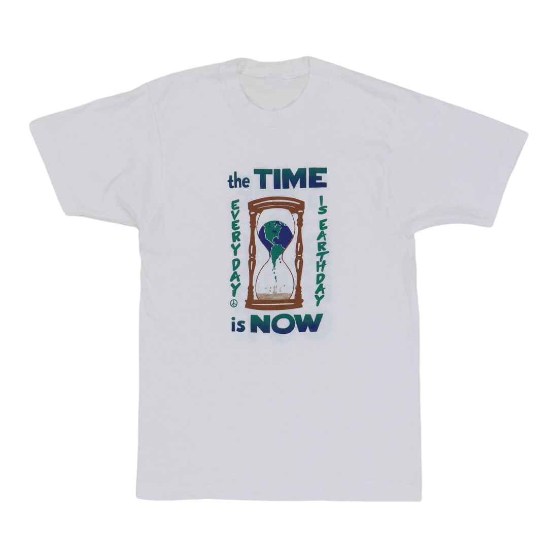 Vintage 1990s Earthday Is Every Day White Cotton Graphic T-Shirt: Vintage 1990s Earthday Is Every Day White Cotton Graphic T-Shirt This is an original vintage 1990s "Earthday Is Every Day" shirt featuring graphics on both the front and back. The shirt is made from 1