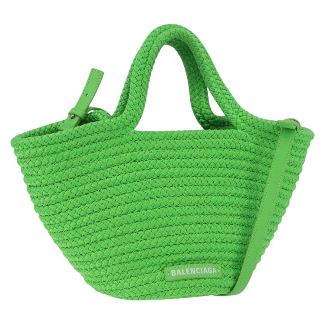 Balenciaga Ibiza Small Green Nylon 2way Handbag with Silver Accents: Balenciaga Ibiza Small Green Nylon 2way Handbag with Silver Accents This Balenciaga Ibiza Small handbag is crafted from green and silver nylon and offers versatile 2-way carry options with both a hand