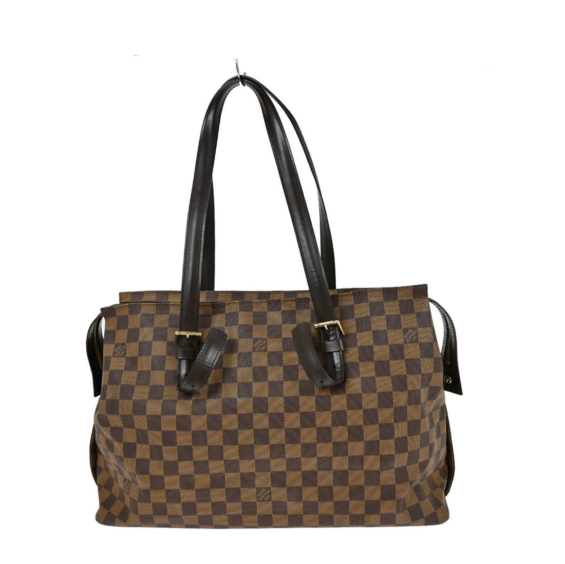 Louis Vuitton Damier Chelsea Large Brown Tote Shoulder Bag N51119: Louis Vuitton Damier Chelsea Large Brown Tote Shoulder Bag N51119 This Louis Vuitton Chelsea shoulder tote bag features the classic Damier canvas leather exterior with a brown check pattern, complemen