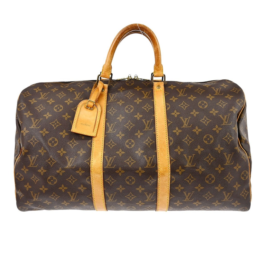 Keepall Monogram Canvas Travel Bag by Louis Vuitton: Keepall Monogram Canvas Travel Bag by Louis Vuitton This Louis Vuitton Keepall Bag features the iconic monogram canvas design in brown. Designed for unisex use, it offers a spacious interior and class