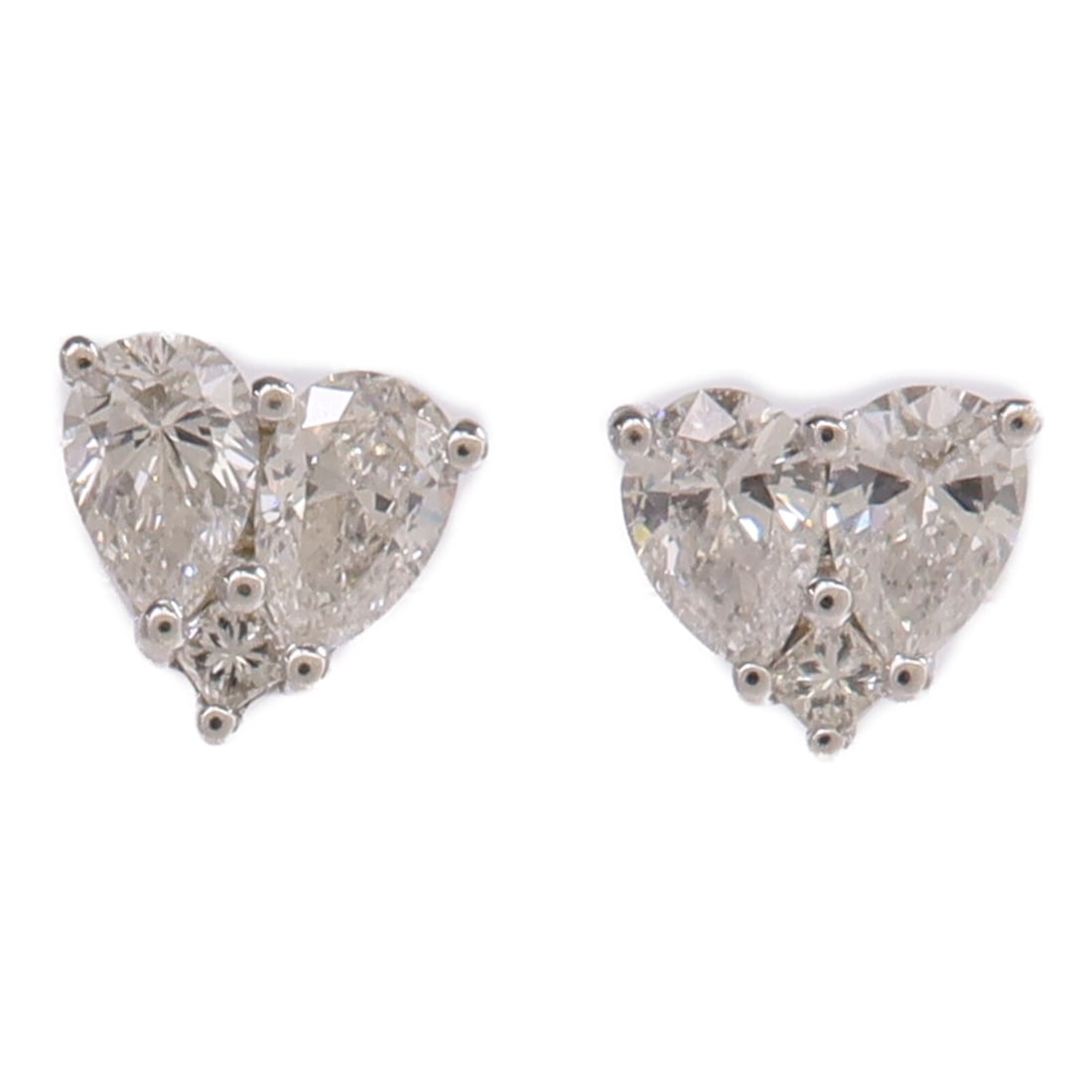 Diamond Pierced Earrings in 18K White Gold: Diamond Pierced Earrings in 18K White Gold These elegant pierced earrings feature sparkling diamonds set in 18K white gold. Designed for women, the earrings offer a classic and sophisticated look suit