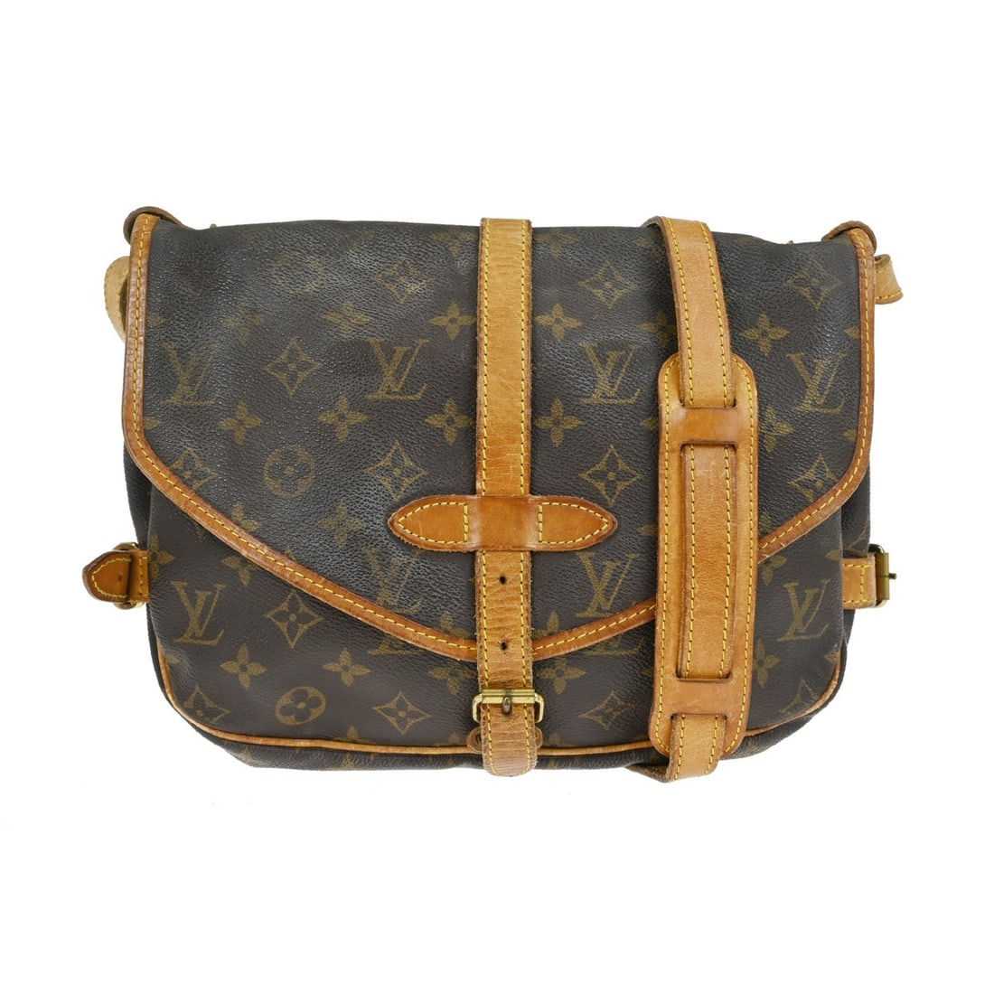 Louis Vuitton Saumur 30 Monogram Canvas Shoulder Messenger Bag Brown: Louis Vuitton Saumur 30 Monogram Canvas Shoulder Messenger Bag Brown This Louis Vuitton Saumur 30 Messenger Bag features the iconic monogram canvas leather exterior with brown leather trim and a class