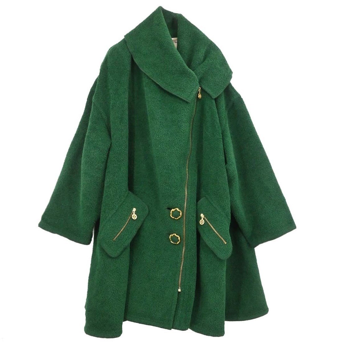 CHANEL green alpaca wool overcoat FR 36 (1 of 18)