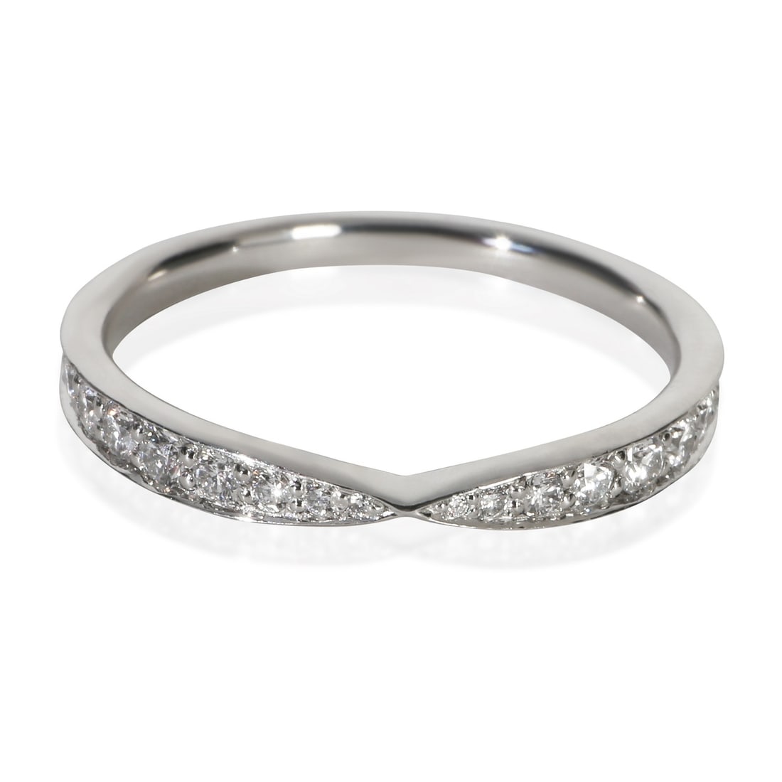 Harmony Platinum Diamond Band Ring Size 6.5 by Tiffany & Co.: Harmony Platinum Diamond Band Ring Size 6.5 by Tiffany & Co. This Tiffany & Co. Harmony band features round brilliant diamonds set in 950 platinum. The ring is designed for women and is pre-owned, off