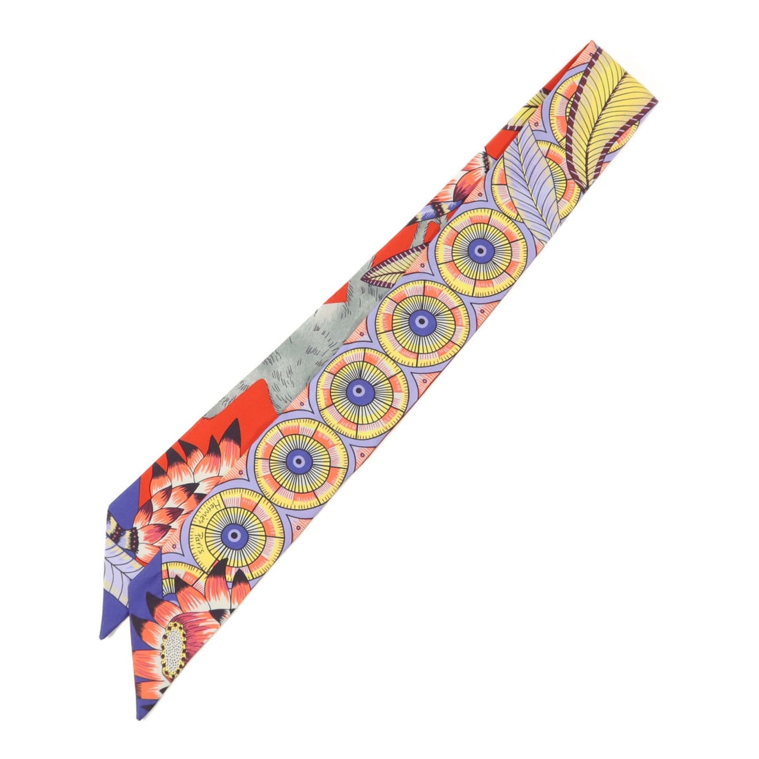 Hermes Silk Twilly Women Multicolor Scarf: Hermes Silk Twilly Women Multicolor Scarf This Hermes Twilly scarf is crafted from luxurious silk and features a vibrant multicolor design. Made in France, it is designed for women and offers a versat