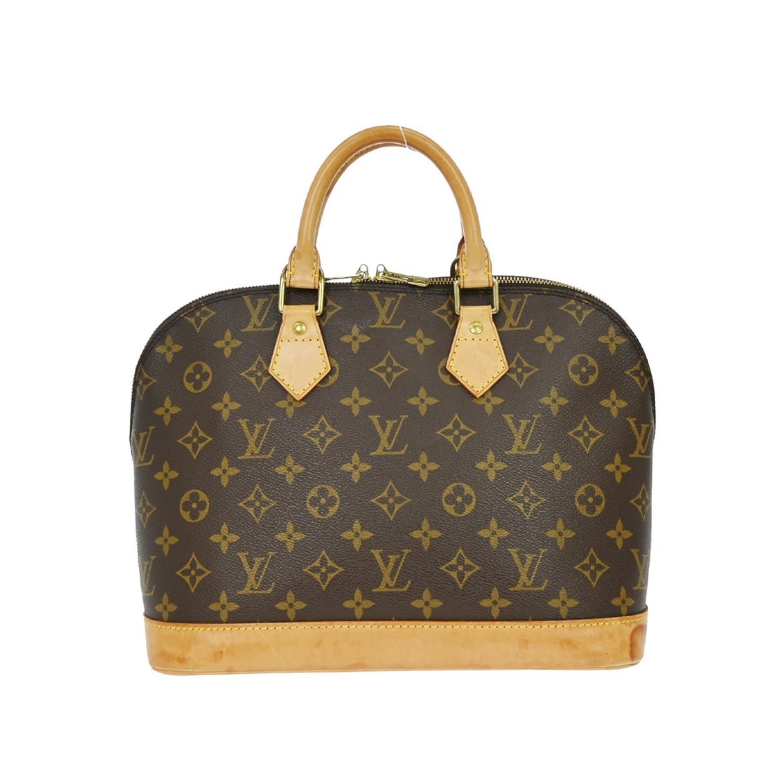 Louis Vuitton Alma Monogram Canvas M51130 Medium Brown Handbag: Louis Vuitton Alma Monogram Canvas M51130 Medium Brown Handbag This is a Louis Vuitton Alma handbag featuring the iconic monogram pattern. Crafted from brown canvas with beige double handles, it has a