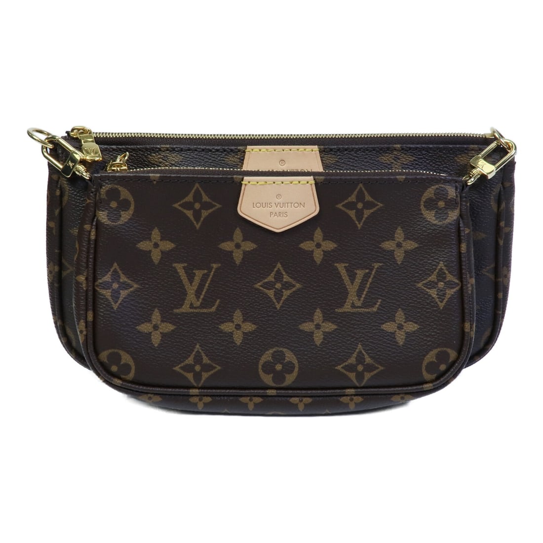 Louis Vuitton Multi Pochette Monogram Brown PVC Shoulder Bag M44813: Louis Vuitton Multi Pochette Monogram Brown PVC Shoulder Bag M44813 This Louis Vuitton Multi Pochette Accessoires is a versatile 2-way shoulder bag crafted from durable PVC coated canvas in the classi