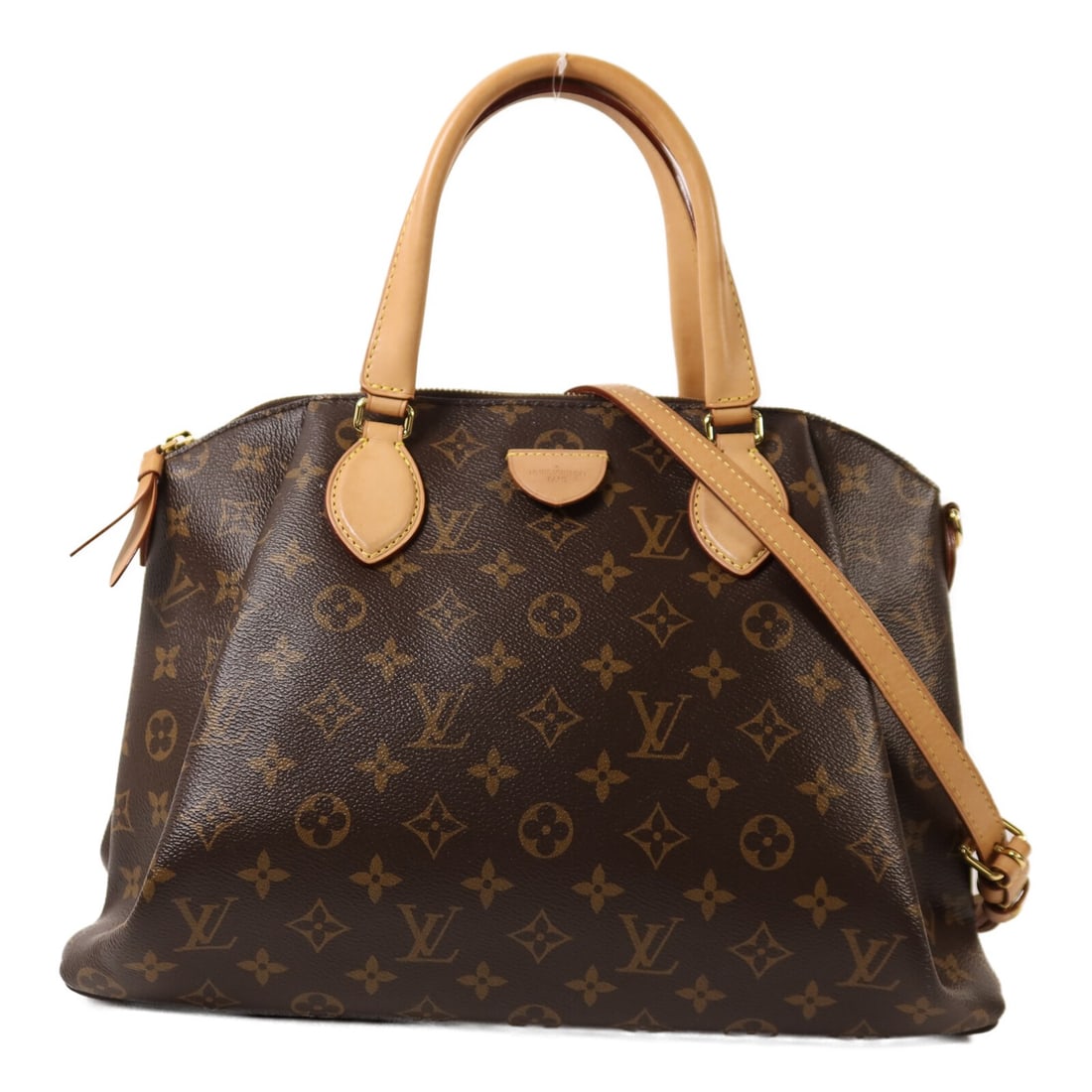 Louis Vuitton Rivoli PM Monogram Canvas Shoulder Bag with Gold Hardware: Louis Vuitton Rivoli PM Monogram Canvas Shoulder Bag with Gold Hardware This is a Louis Vuitton Rivoli PM 2-way shoulder bag crafted from PVC coated canvas in the classic Monogram pattern and brown co