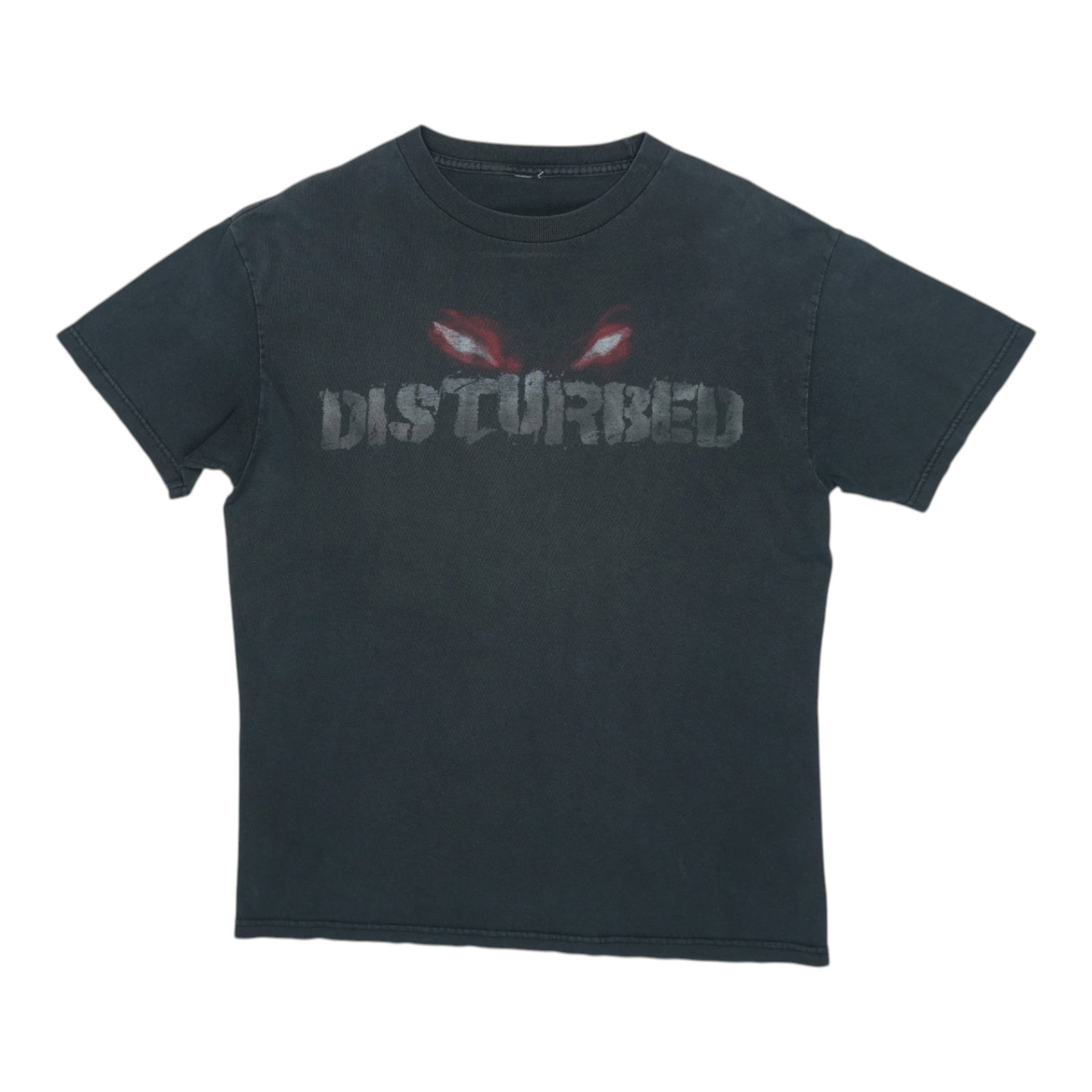 Vintage 2006 Disturbed Concert Black Cotton T-Shirt with Tour Graphics: Vintage 2006 Disturbed Concert Black Cotton T-Shirt with Tour Graphics This is an original vintage 2006 Disturbed Tour Shirt featuring front and back graphics. The shirt is made of 100% cotton in blac