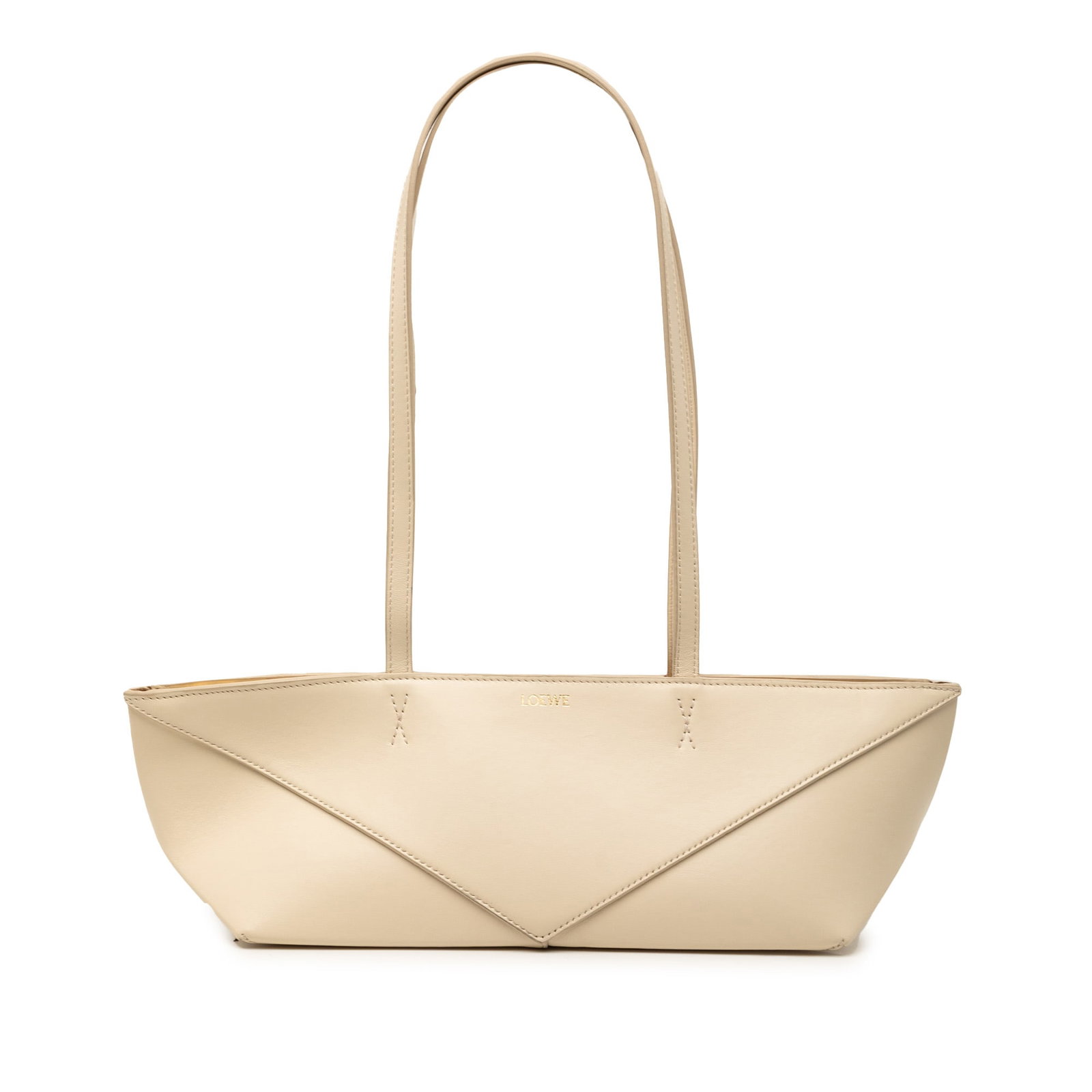 Loewe Puzzle Fold Cropped Calfskin Leather Shoulder Bag Brown: Loewe Puzzle Fold Cropped Calfskin Leather Shoulder Bag Brown This LOEWE Cropped Puzzle Fold shoulder bag is crafted from brown calfskin leather and features flat leather shoulder straps and a top zip
