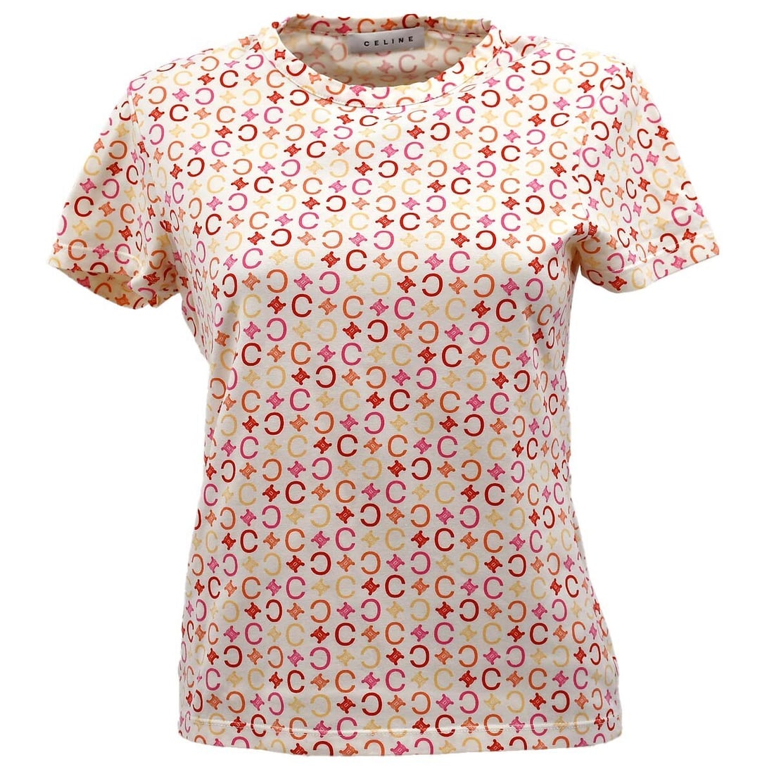 Pink Celine Macadam Vintage Short Sleeve T-Shirt Size M: Pink Celine Macadam Vintage Short Sleeve T-Shirt Size M This Celine C Macadam T-shirt features a classic round neckline and short sleeves, designed for casual occasions. Finished in pink, this vintage