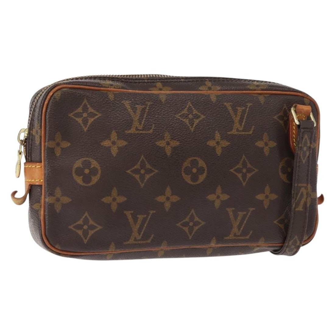 Louis Vuitton Monogram Canvas Pochette Marly Bandouliere Shoulder Bag: Louis Vuitton Monogram Canvas Pochette Marly Bandouliere Shoulder Bag This Louis Vuitton Pochette Marly Bandouliere is a women's shoulder bag crafted from brown monogram canvas. It features a compact 
