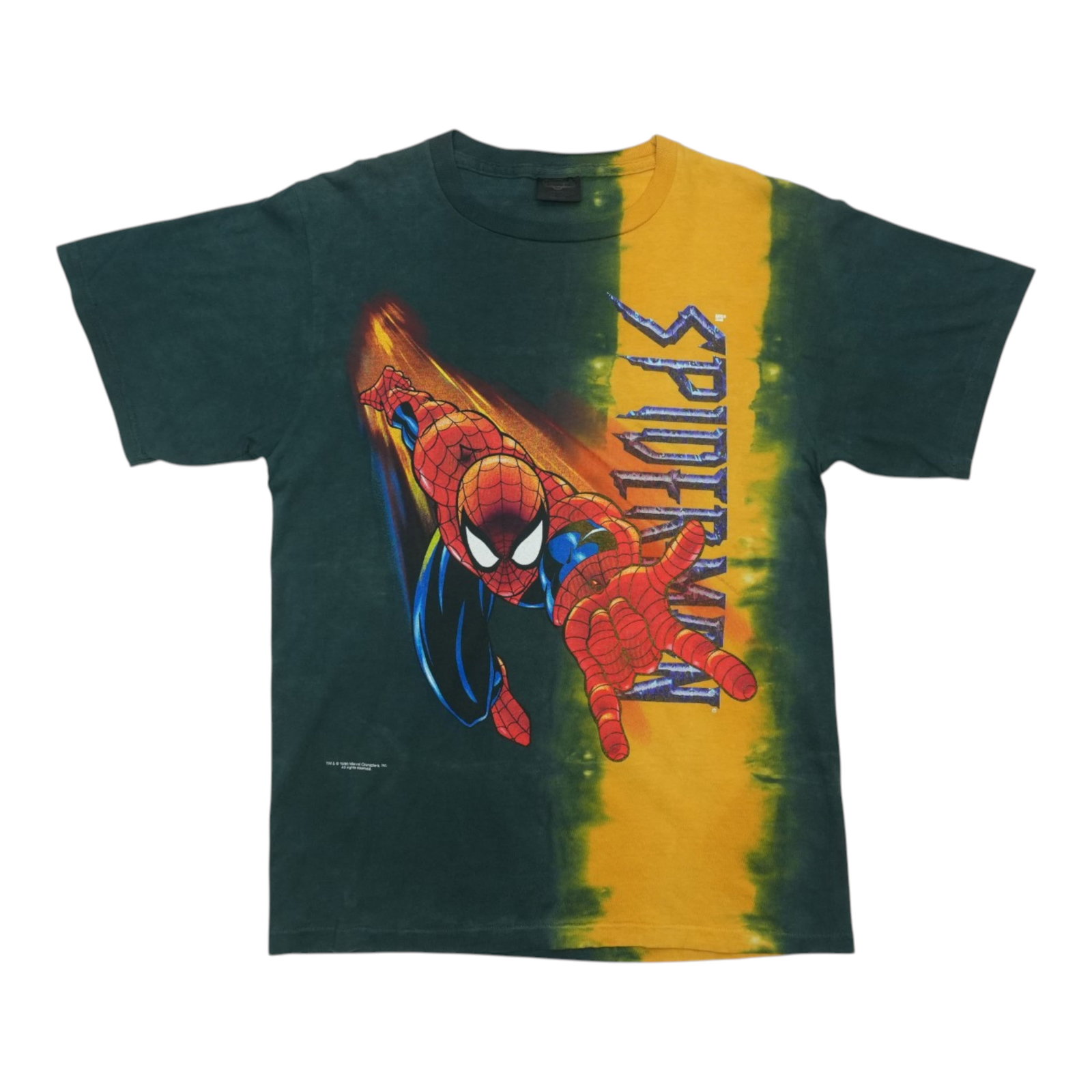 Vintage 1998 Spider-Man Tie Dye Black Cotton Marvel Comics T-Shirt (1 of 4)