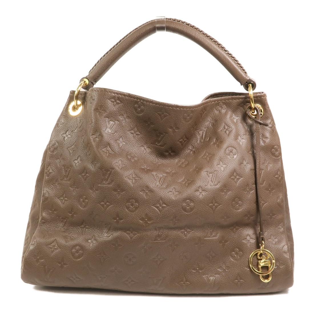 Louis Vuitton Artsy MM Monogram Empreinte Brown Shoulder Bag: Louis Vuitton Artsy MM Monogram Empreinte Brown Shoulder Bag This Louis Vuitton Artsy MM shoulder bag features the iconic Monogram Empreinte design in brown calfskin leather. The bag is crafted in Fra