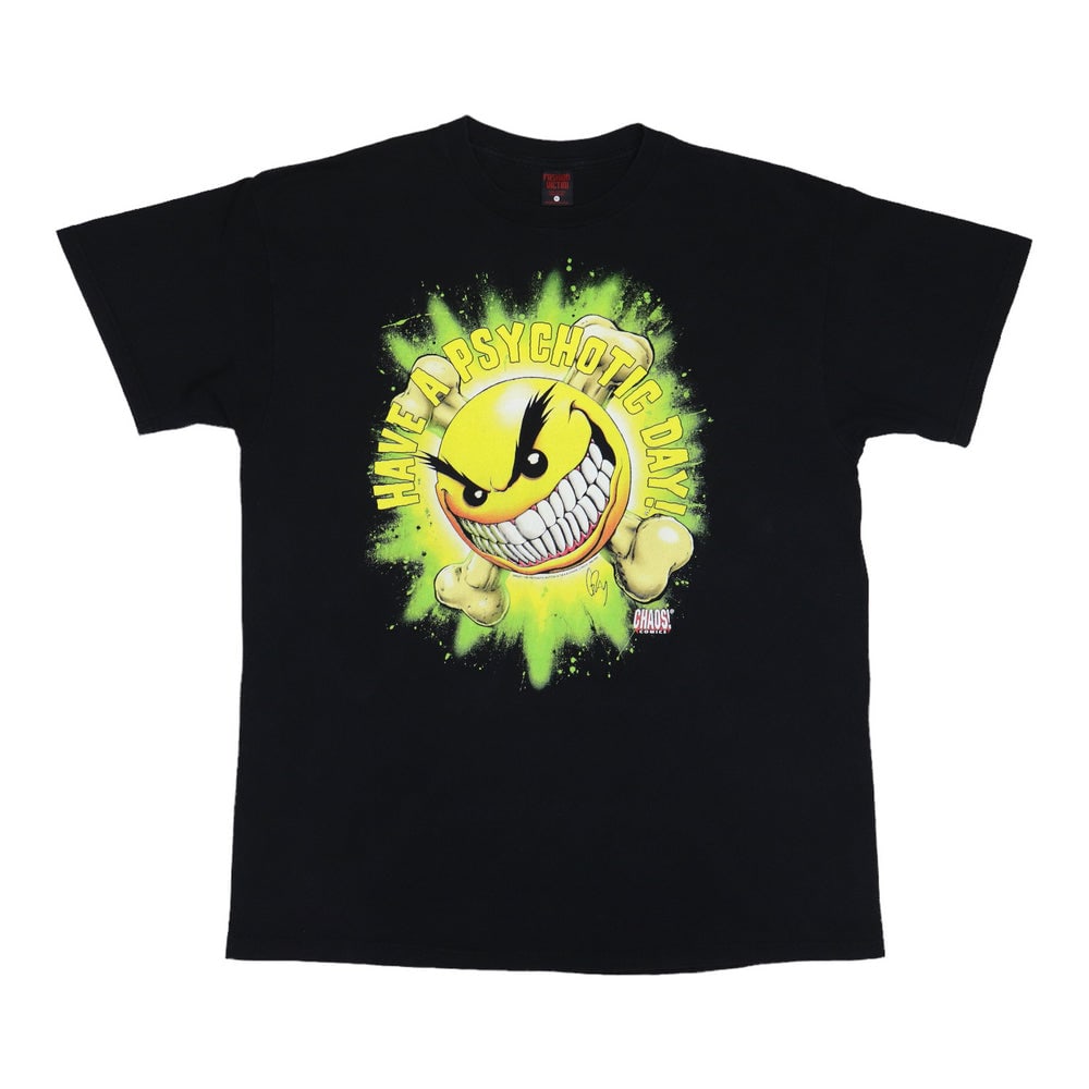 Vintage 1998 Chaos Comics Black Cotton Psychotic Day Graphic T Shirt XL (1 of 6)