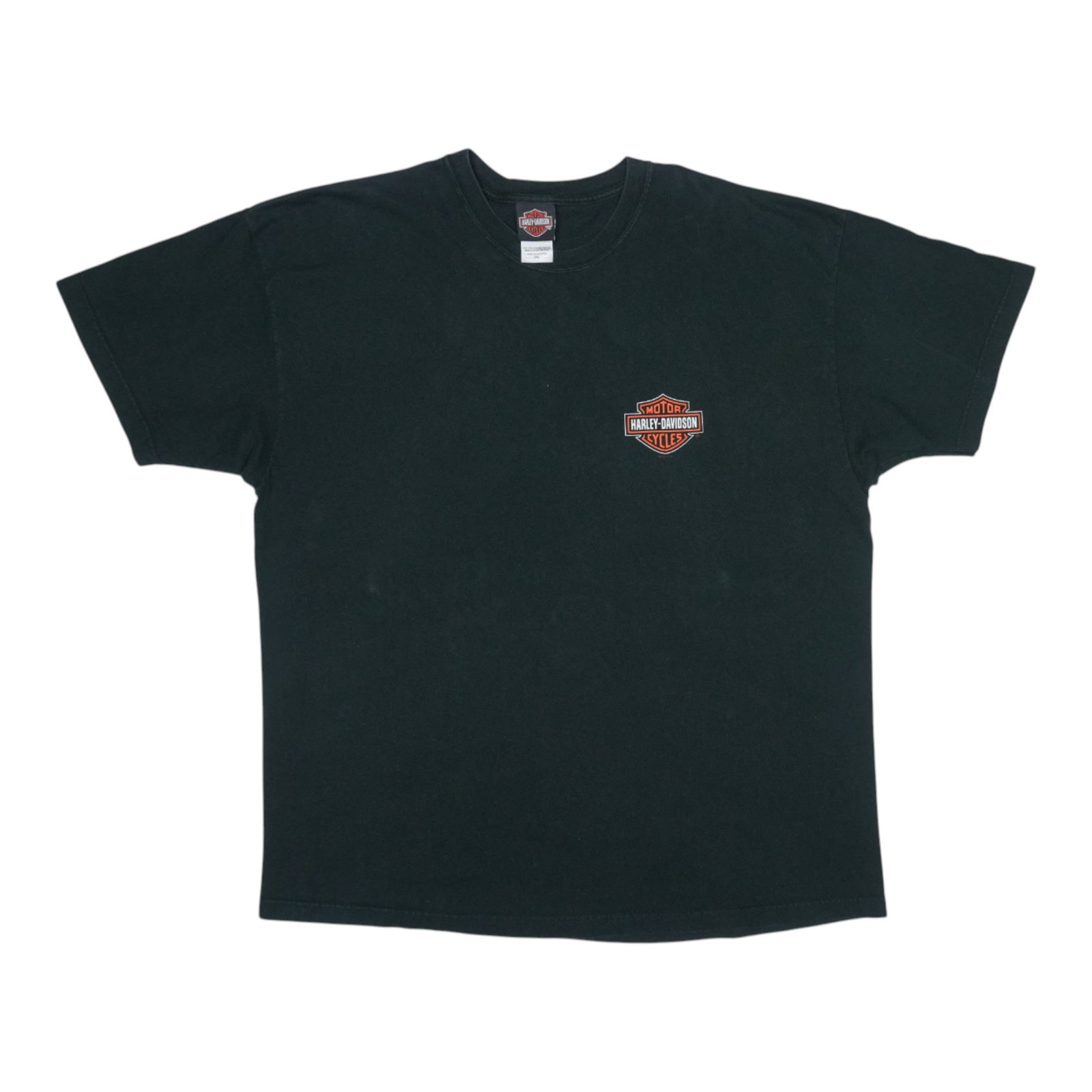 Vintage 2001 Kansas Graphic Shirt Black 100 Percent Cotton XXL: Vintage 2001 Kansas Graphic Shirt Black 100 Percent Cotton XXL This is an original vintage 2001 Harley Davidson Kansas shirt, featuring both front and back graphics. Made from 100% cotton, the shirt c