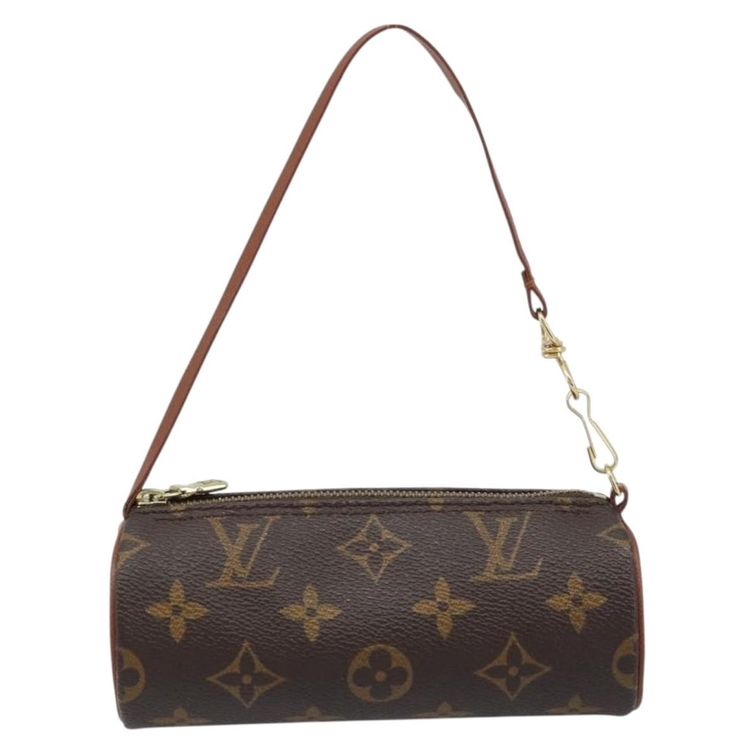 Papillon Pochette Handbag in Monogram Canvas by Louis Vuitton: Papillon Pochette Handbag in Monogram Canvas by Louis Vuitton The Louis Vuitton Papillon Pochette is crafted from signature Monogram canvas in brown and is designed for women. This compact accessory f
