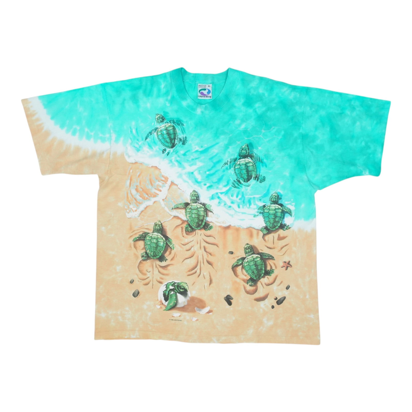Vintage 1996 Sea Turtles Tie Dye Shirt by Liquid Blue Extra Large (1 of 4)