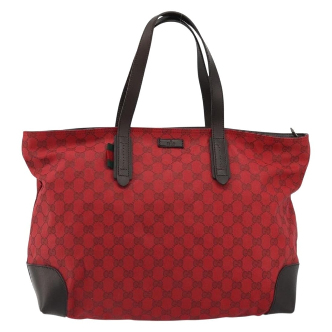 Gucci Original Zip Tote Red GG Canvas and Leather Handbag: Gucci Original Zip Tote Red GG Canvas and Leather Handbag This Gucci Original Zip Tote features the iconic GG canvas with leather accents, designed for women. It comes in a striking red color and is c