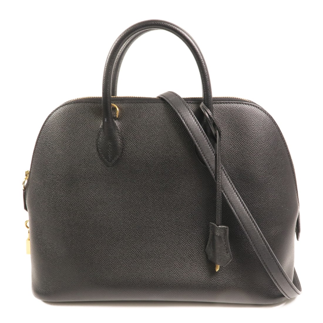 Hermes Bolide 1923 30 Black Epsom Leather Bag with Gold Hardware: Hermes Bolide 1923 30 Black Epsom Leather Bag with Gold Hardware This Hermes Bolide 1923 30 is a versatile 2-way shoulder bag crafted from Veau Epsom leather in black. The bag features calfskin (cowhi