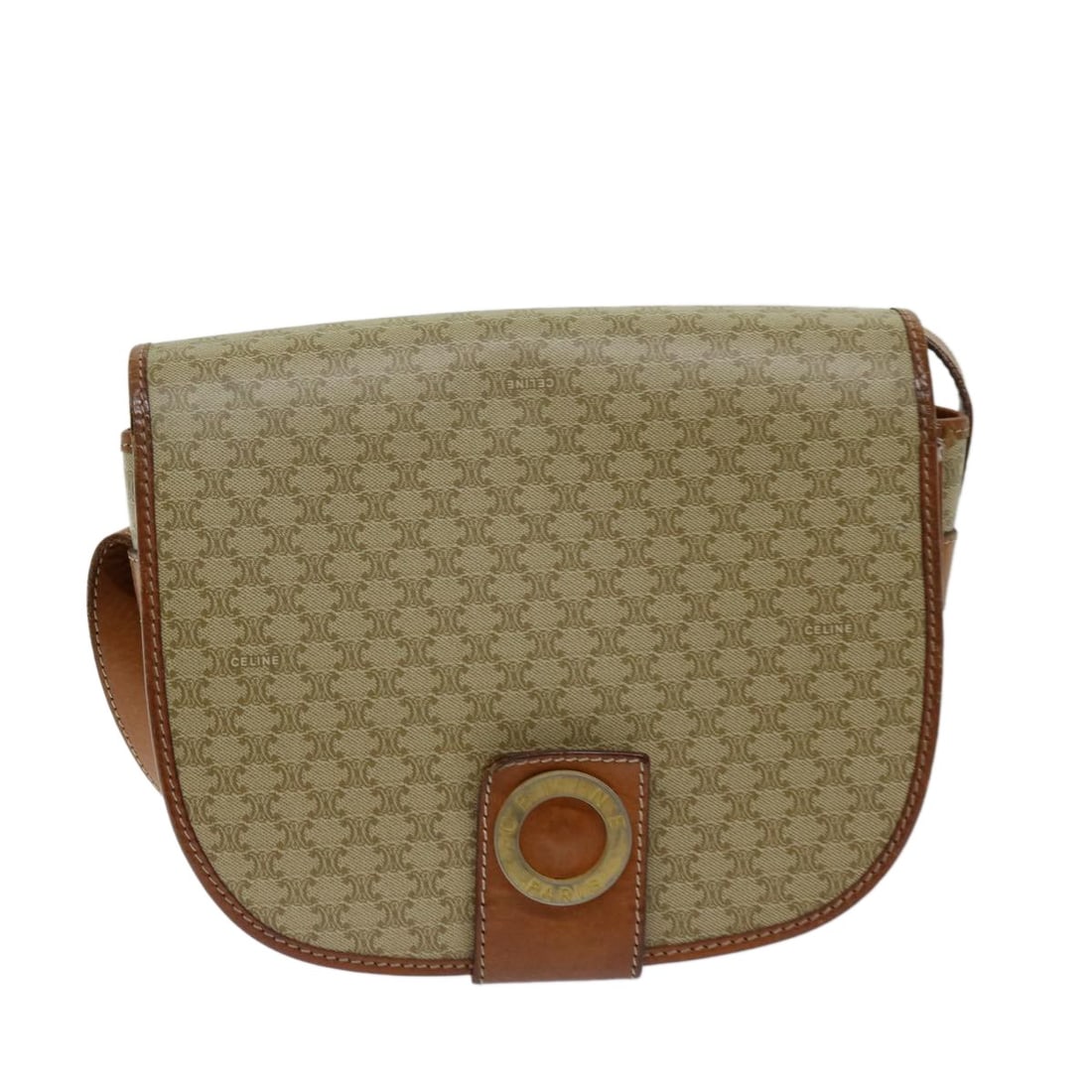 Celine Macadam Beige Canvas Vintage Shoulder Bag Italy (1 of 18)