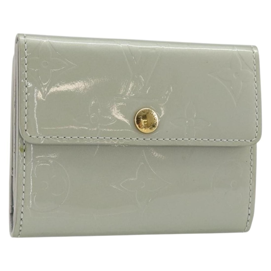 Louis Vuitton Vernis Gris Ludlow Coin Purse M91161: Louis Vuitton Vernis Gris Ludlow Coin Purse M91161 This Louis Vuitton Monogram Vernis Ludlow coin purse in Gris features a compact design crafted from patent leather. It is designed for women and offe