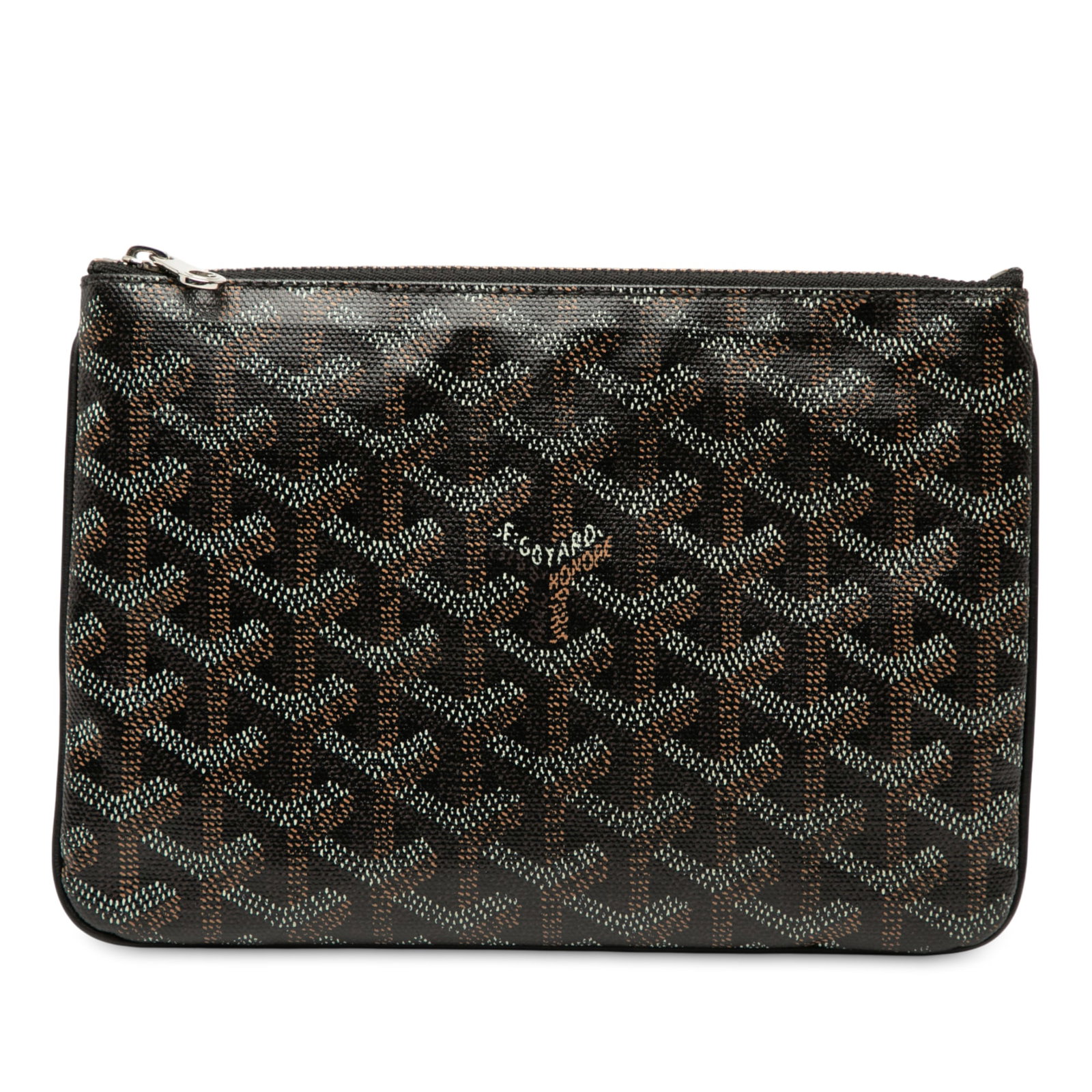 Goyard Goyardine Senat PM Black Coated Canvas Bag: Goyard Goyardine Senat PM Black Coated Canvas Bag The Goyardine Senat PM is a stylish and functional accessory crafted from coated canvas. This piece features a secure top zip closure and an interior 