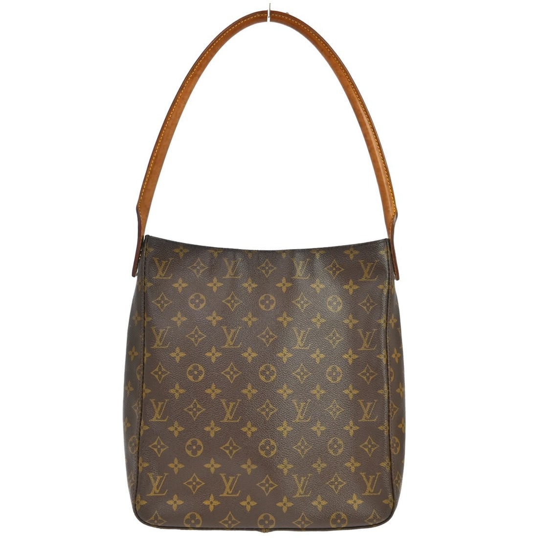 Louis Vuitton Looping GM Monogram Shoulder Bag M51145 Vintage Brown: Louis Vuitton Looping GM Monogram Shoulder Bag M51145 Vintage Brown This Louis Vuitton Looping GM shoulder bag features the iconic monogram pattern on brown leather, complemented by beige leather hand