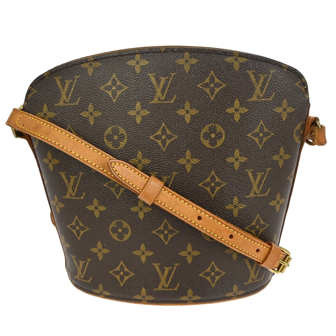 Louis Vuitton Drouot Monogram Canvas Brown Medium Crossbody Shoulder Bag M51290: Louis Vuitton Drouot Monogram Canvas Brown Medium Crossbody Shoulder Bag M51290 This Louis Vuitton Drouot crossbody shoulder bag features the iconic monogram canvas leather exterior with beige adjusta
