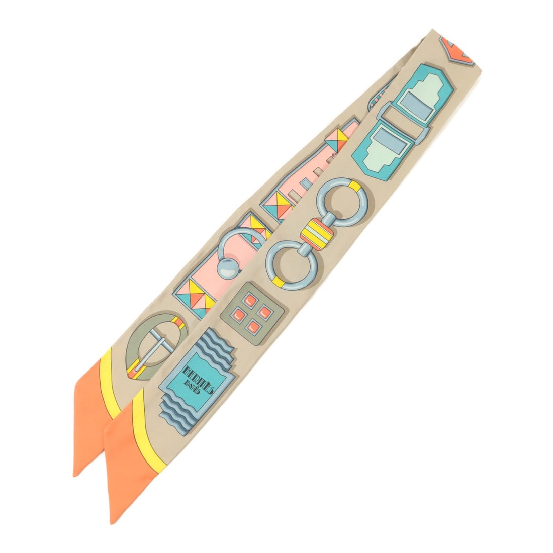 Hermes Twilly silk multicolor women scarf: Hermes Twilly silk multicolor women scarf This Hermes Twilly scarf is crafted from luxurious silk and features a vibrant multicolor design. Made in France, it is designed for women and offers a versat