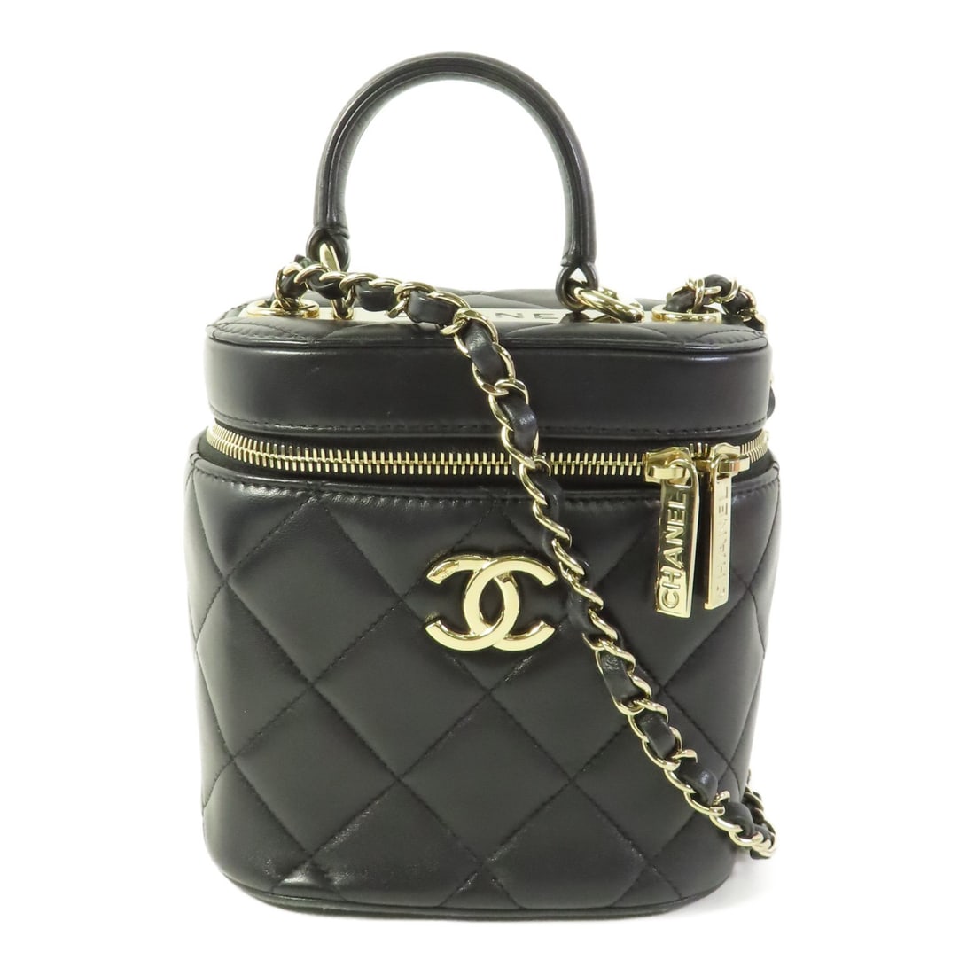 CHANEL Trendy CC Vanity Case Black Lambskin 2 Way Shoulder Bag GHW (1 of 18)