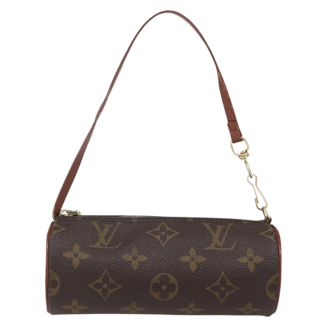 Papillon Pochette Brown Canvas Handbag by Louis Vuitton: Papillon Pochette Brown Canvas Handbag by Louis Vuitton This Louis Vuitton Papillon Pochette features the iconic Monogram canvas in brown, designed for women. The bag showcases a compact shape with ca