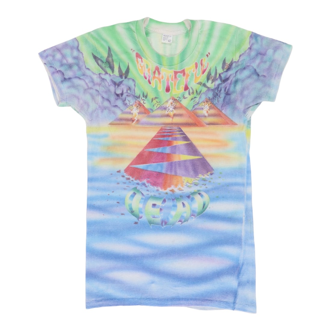 Vintage 1978 Egypt Crew Poly Cotton Grateful Dead Band Shirt Blue: Vintage 1978 Egypt Crew Poly Cotton Grateful Dead Band Shirt Blue This is an original vintage 1978 Grateful Dead Egypt Crew Tour Shirt featuring both front and back graphics. The shirt is made from a 