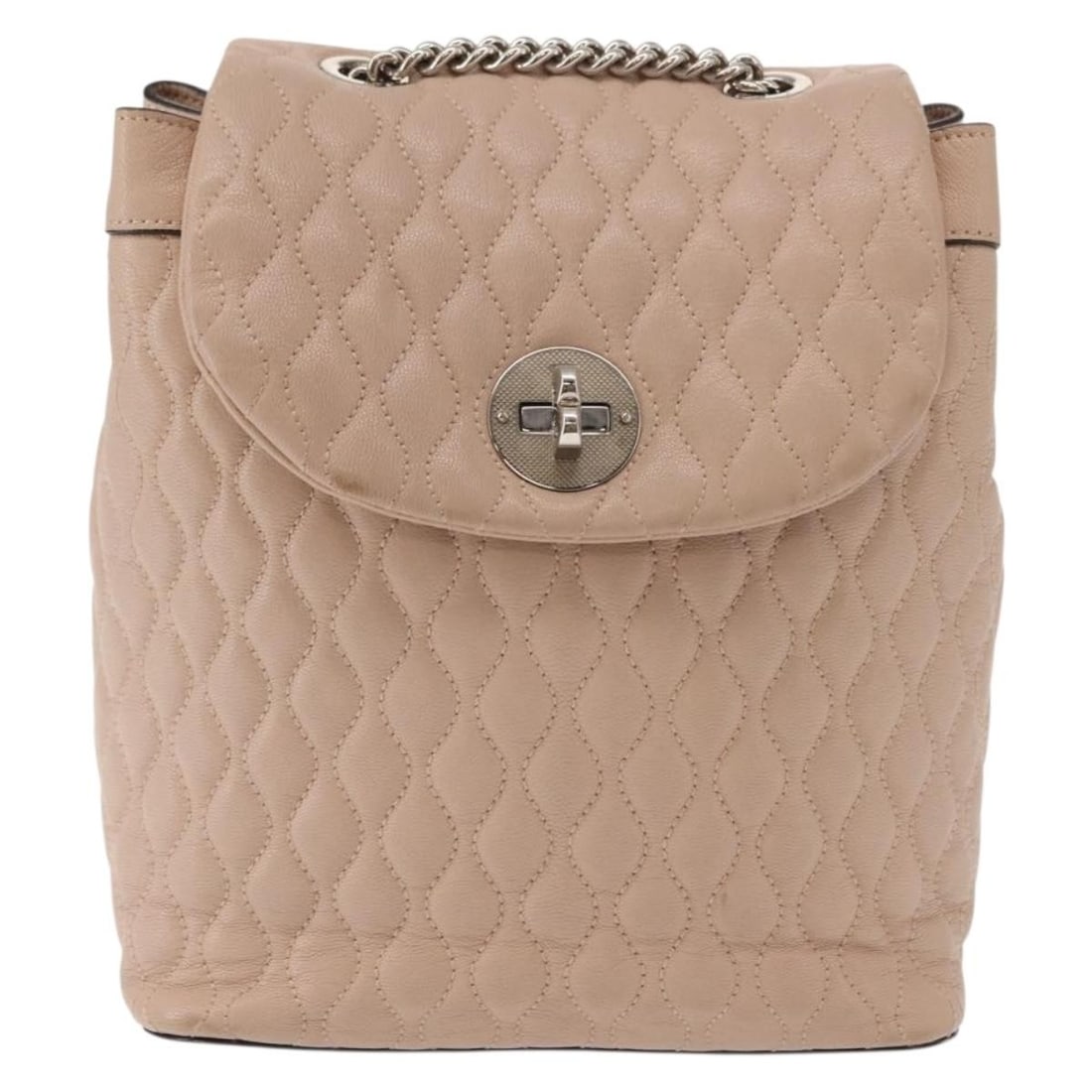Pink Leather Bally Backpack Vintage Model 20cm by 22cm by 9cm: Pink Leather Bally Backpack Vintage Model 20cm by 22cm by 9cm This vintage Bally backpack for women features quilted pink leather crafted in Italy. The compact design measures 20cm x 22cm x 9cm and of