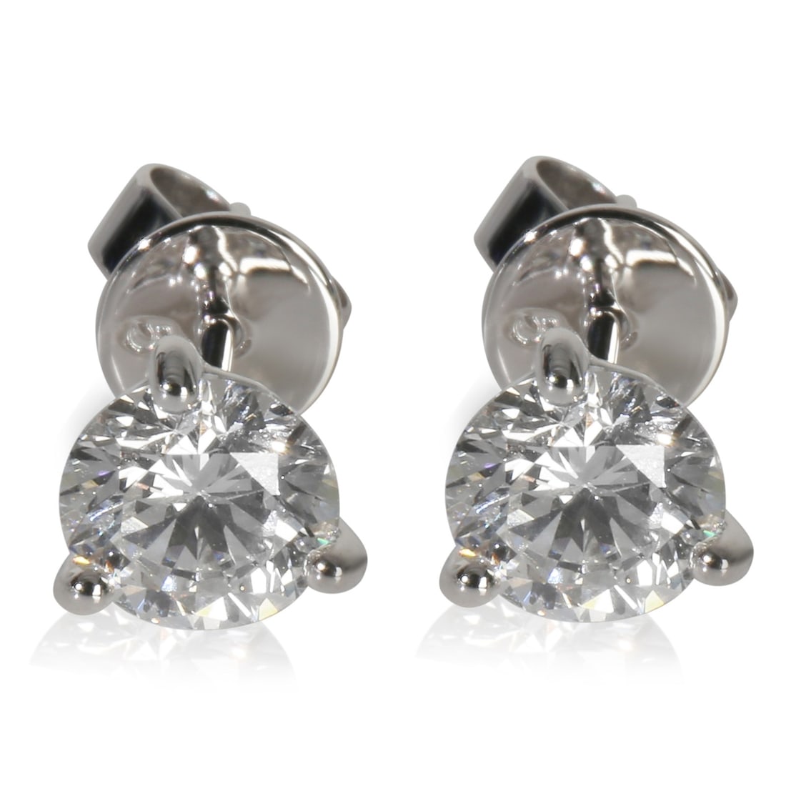 Round Lab-Grown Diamond 14k White Gold Earrings 1.52 Carat Total Weight (1 of 3)