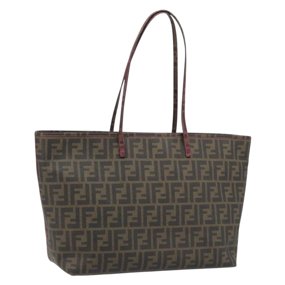 Zucca Pattern Black Brown PVC Tote by Fendi: Zucca Pattern Black Brown PVC Tote by Fendi This FENDI Zucca Canvas Tote Bag features a combination of black and brown PVC leather and Zucca canvas, offering a spacious and practical accessory for eve