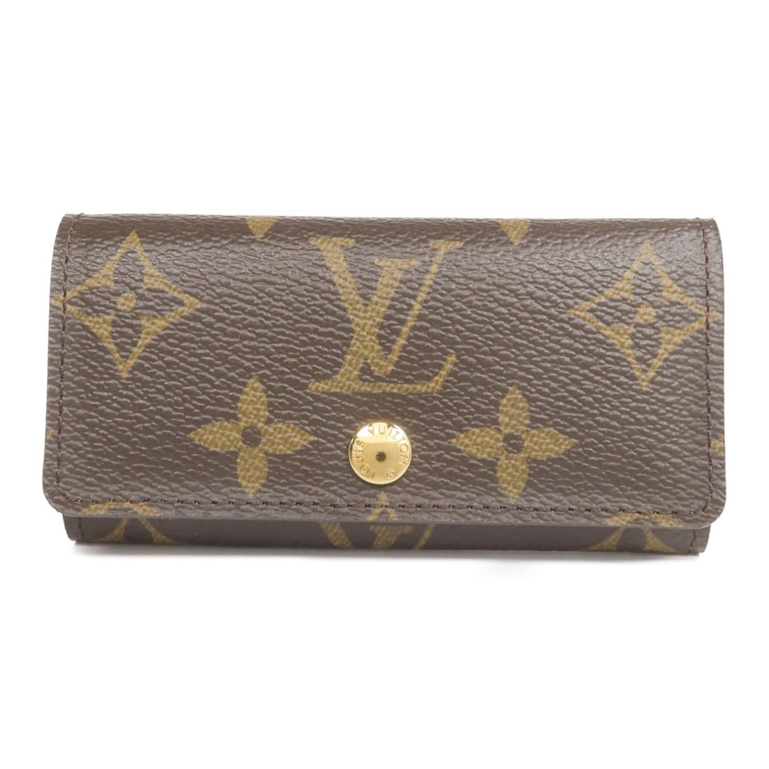 Monogram Canvas Brown Key Ring with Gold Hardware M62631: Monogram Canvas Brown Key Ring with Gold Hardware M62631 This Louis Vuitton key holder features the signature Monogram canvas in brown with gold-tone hardware. Made from durable PVC coated canvas, it 