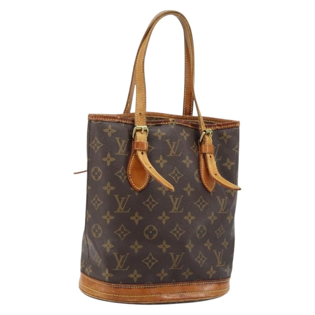 Louis Vuitton Monogram Canvas Bucket PM Shoulder Bag M42238 France: Louis Vuitton Monogram Canvas Bucket PM Shoulder Bag M42238 France This Louis Vuitton Monogram Bucket PM is a women's shoulder bag crafted from signature monogram canvas. It features an adjustable str