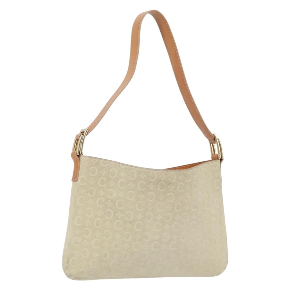 Celine Macadam Canvas and Suede Shoulder Bag Beige Gold Italy: Celine Macadam Canvas and Suede Shoulder Bag Beige Gold Italy This CELINE C Macadam shoulder bag features a combination of suede and Macadam canvas in beige and gold tones. Designed for women, it offe
