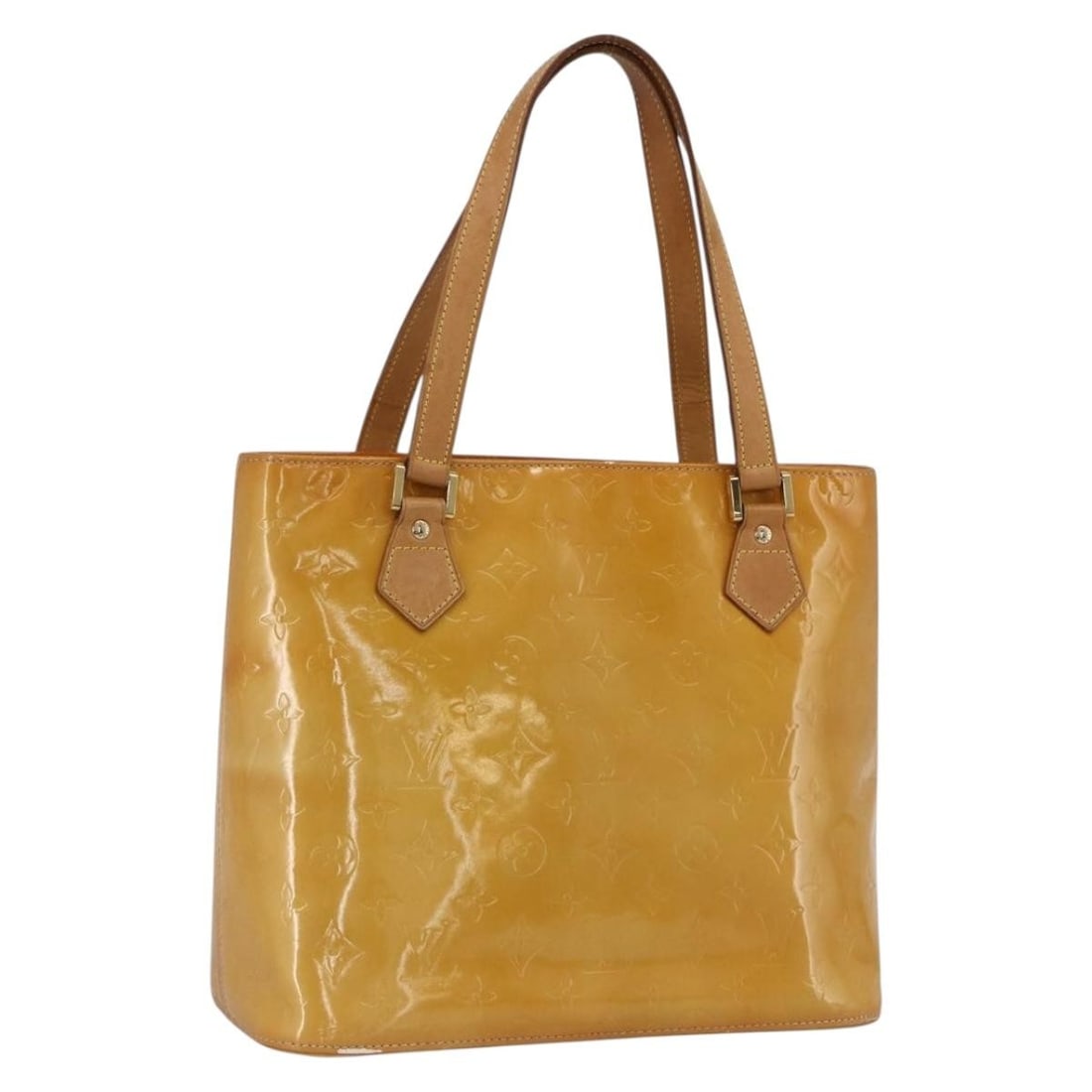 Louis Vuitton Houston Monogram Vernis Patent Leather Beige Handbag M91004: Louis Vuitton Houston Monogram Vernis Patent Leather Beige Handbag M91004 This Louis Vuitton Monogram Vernis Houston handbag features beige patent leather with gold-tone hardware. Designed for women, 