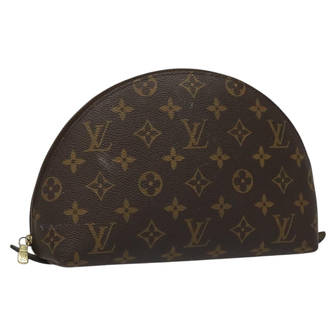 Louis Vuitton Monogram Canvas Demi Ronde Cosmetic Bag M47520 France: Louis Vuitton Monogram Canvas Demi Ronde Cosmetic Bag M47520 France This Louis Vuitton Monogram Trousse Demi Ronde cosmetic pouch features the iconic monogram canvas exterior. Designed for women, it o
