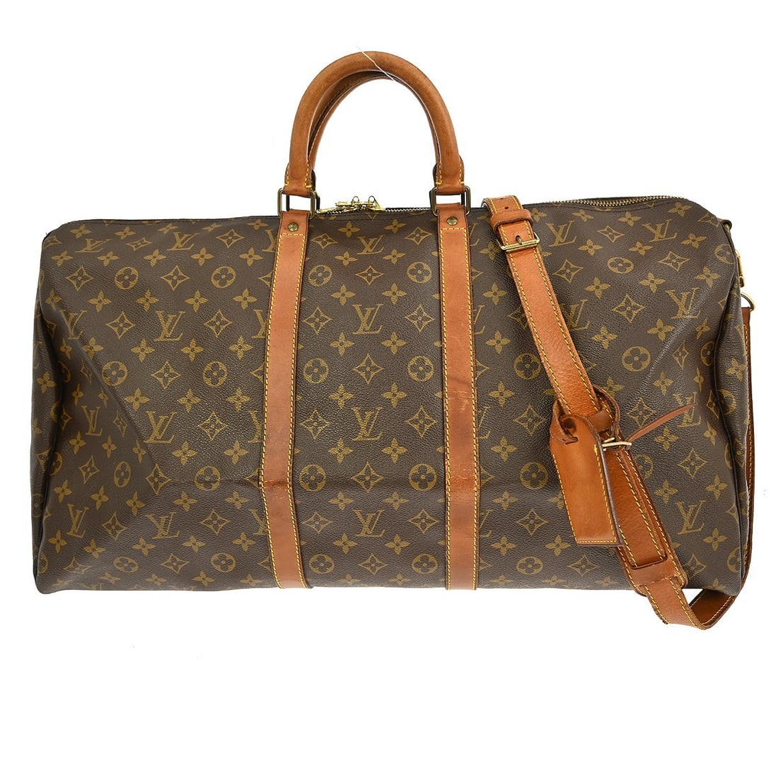 Louis Vuitton Keepall Bandouliiere 60 Monogram Canvas Extra Large Travel Bag: Louis Vuitton Keepall Bandouliiere 60 Monogram Canvas Extra Large Travel Bag The Louis Vuitton Keepall Bandouliere 60 is an extra-large duffle bag crafted from the iconic brown Monogram canvas leather