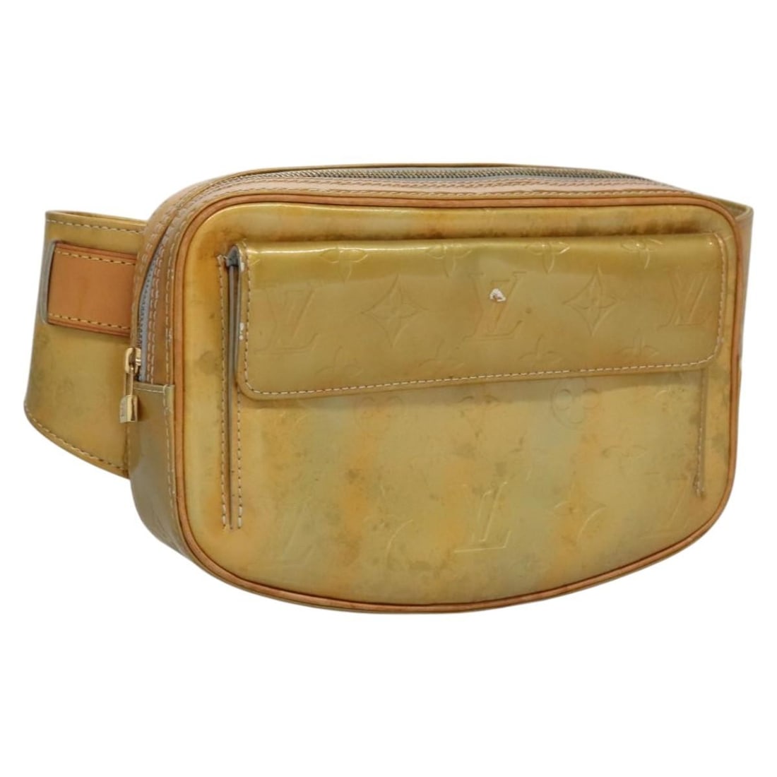 Louis Vuitton Gris Monogram Vernis Fulton Patent Leather Waist Bag M91041: Louis Vuitton Gris Monogram Vernis Fulton Patent Leather Waist Bag M91041 This Louis Vuitton Monogram Vernis Fulton waist bag in Gris features a patent leather exterior and an adjustable shoulder stra