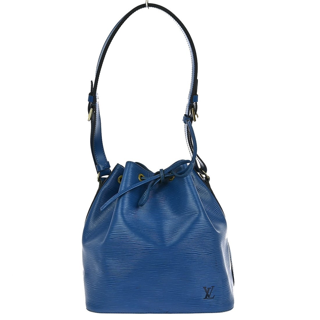 Louis Vuitton Petite Noe Shoulder Bag Blue Epi Leather M44105: Louis Vuitton Petite Noe Shoulder Bag Blue Epi Leather M44105 This Louis Vuitton Petite Noe shoulder bag features the brand's signature blue Epi leather exterior and blue alcantara lining. The medium-