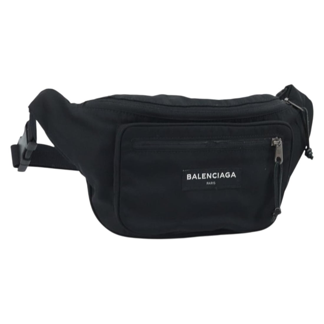 Balenciaga Black Nylon Body Bag 482389 for Women Made in Italy: Balenciaga Black Nylon Body Bag 482389 for Women Made in Italy This Balenciaga body bag is crafted from black nylon and designed for women. It features a main compartment with an adjustable shoulder s