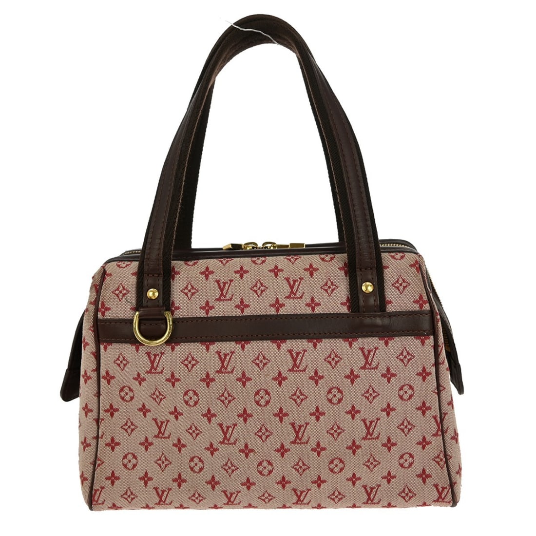 Mini Burgundy Canvas Louis Vuitton Josephine Purse 29cm by 20cm by 13cm: Mini Burgundy Canvas Louis Vuitton Josephine Purse 29cm by 20cm by 13cm This Louis Vuitton Josephine handbag for women features a burgundy canvas exterior with leather accents. It measures 29cm x 20cm