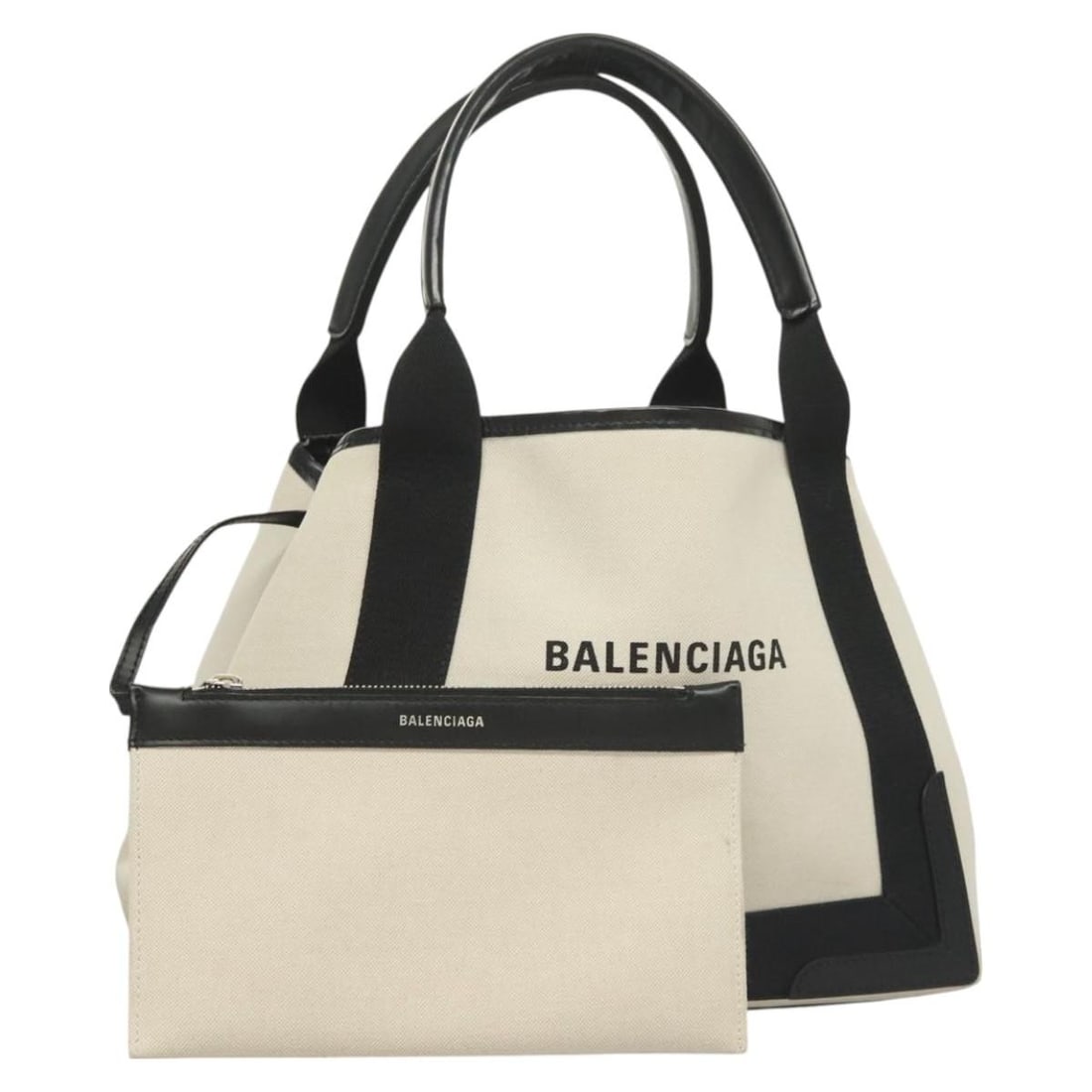 BALENCIAGA Cabas S White Canvas Tote Bag 339933 Auth (1 of 18)