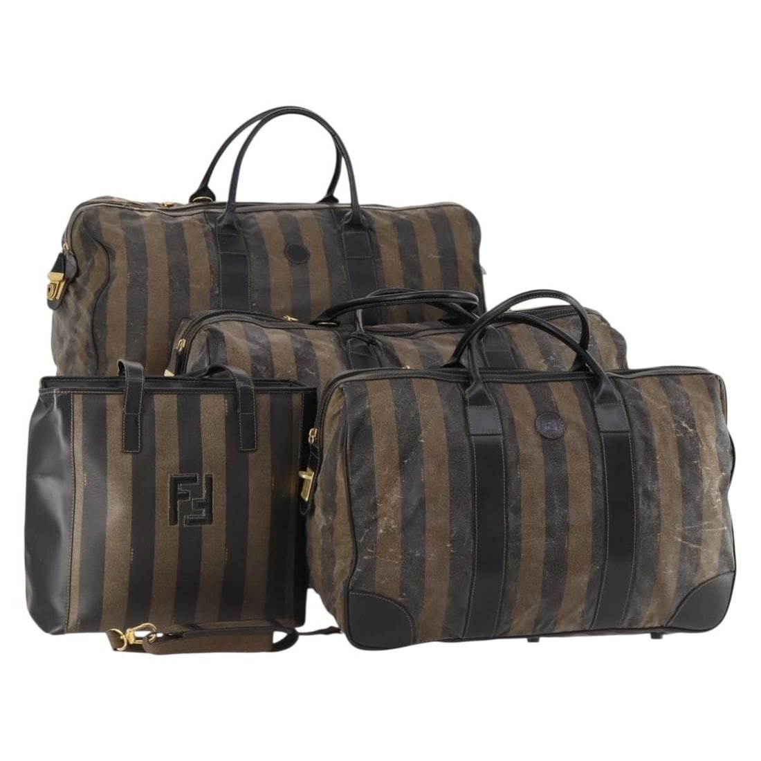 Set of Four Fendi Pequin Coated Canvas Boston Bags with Key and Clochette (1 of 18)