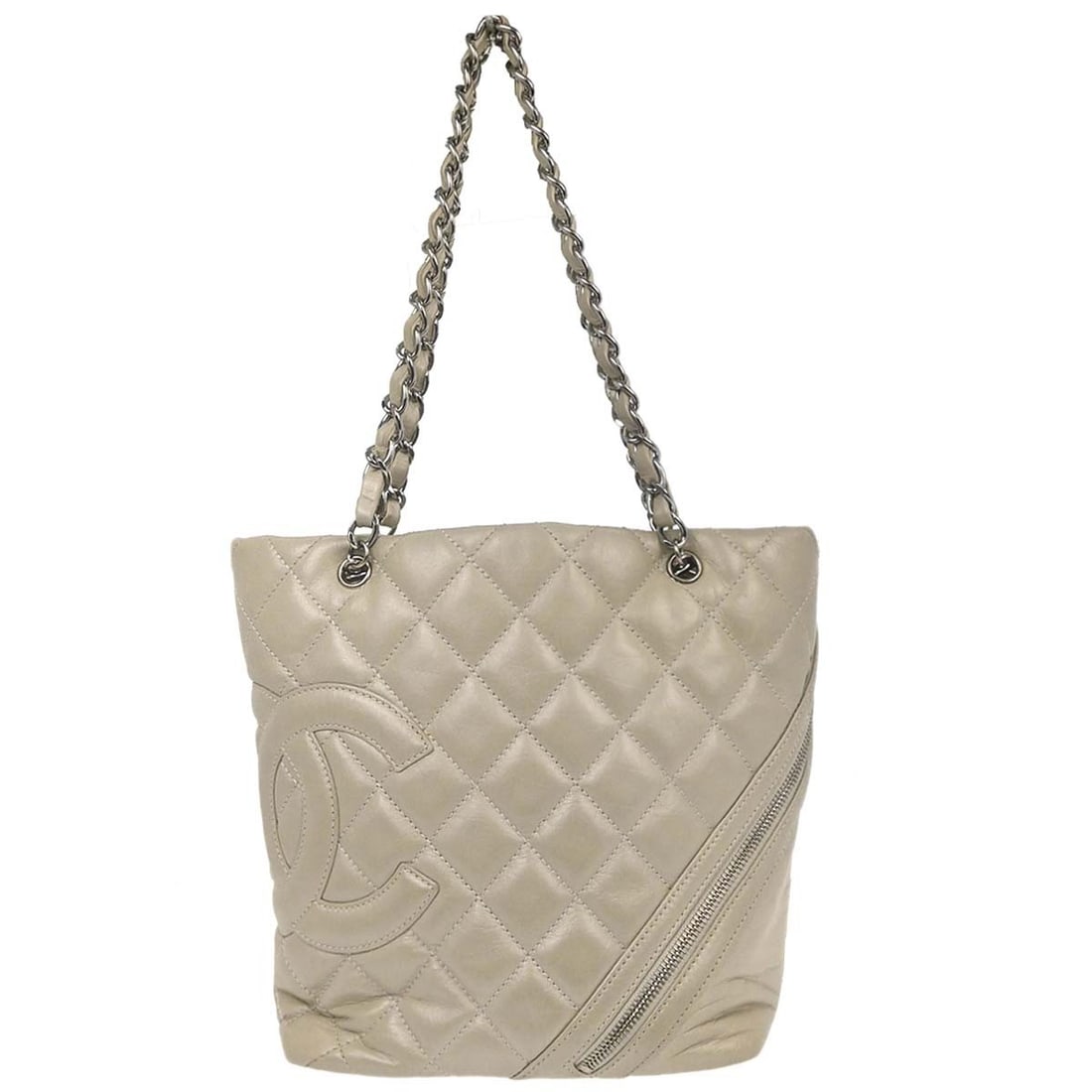Chanel Cambon Ligne Tote Off-white Quilted Calfskin Leather Medium Handbag (1 of 18)
