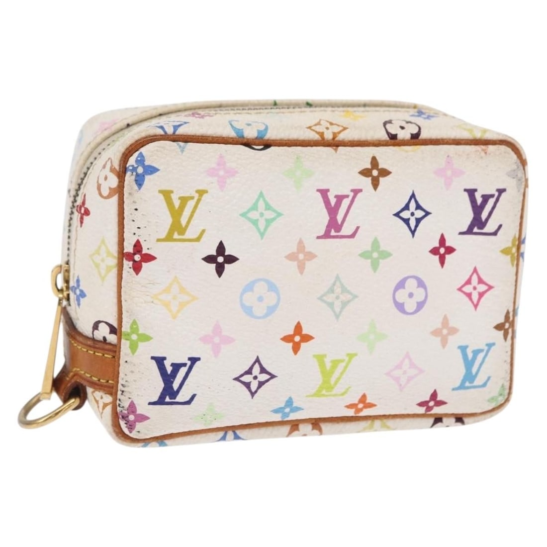 Louis Vuitton Multicolor Canvas Wapity Pouch White M58034 France: Louis Vuitton Multicolor Canvas Wapity Pouch White M58034 France This Louis Vuitton Monogram Multicolor Trousse Wapity pouch is crafted from white multicolor canvas and was made in France. Designed fo